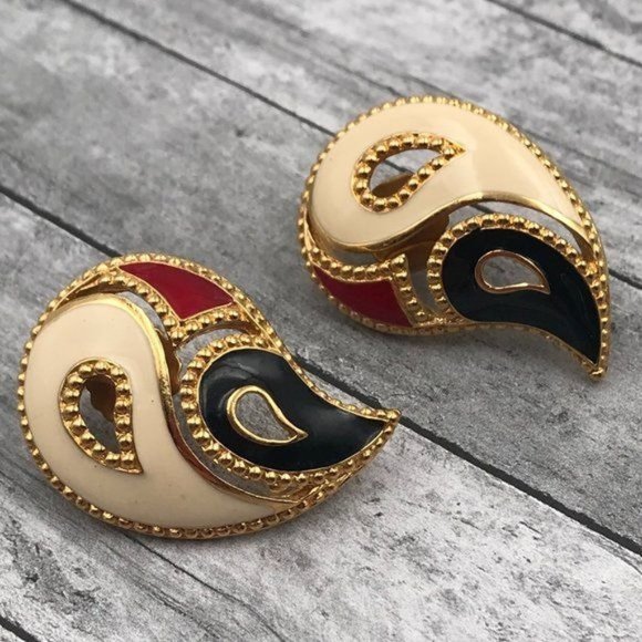 Vintage Avon Red White & Blue Earrings - Picture 1 of 4